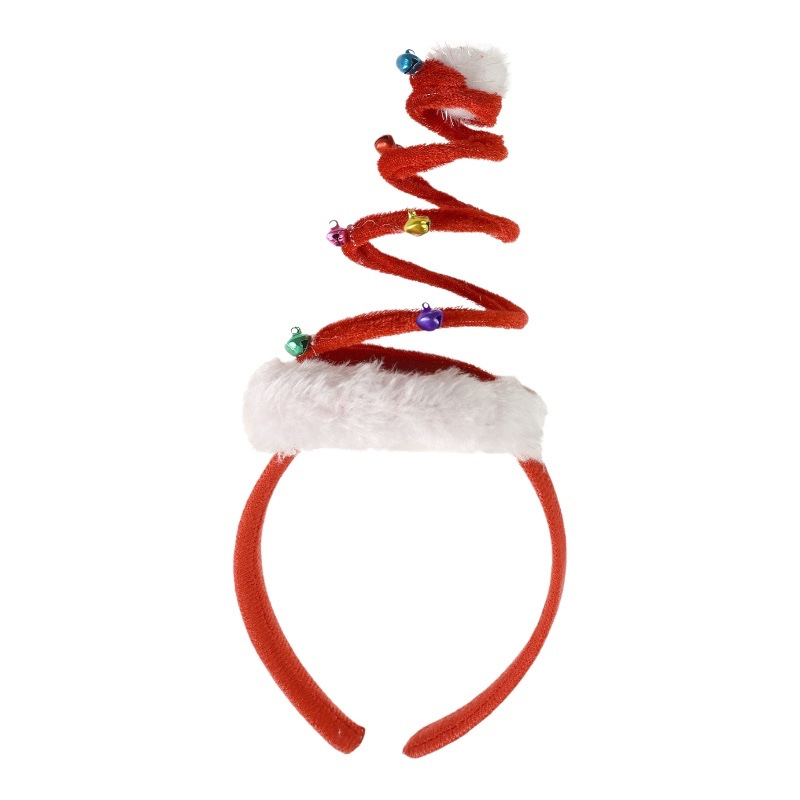 Červená vianočná čelenka so zvončekmi