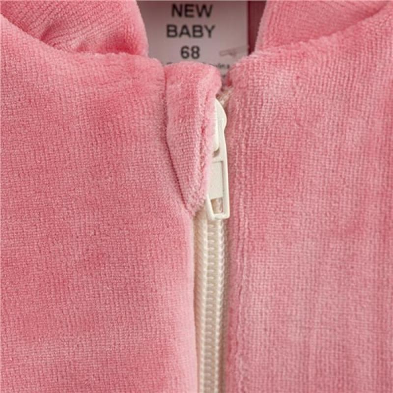 Dojčenská semišková mikina New Baby Suede clothes ružová 62 (3-6m)