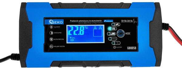 Nabíjačka autobatérii s funkiou opravy, 230 V, 12/24V, intenzita prúdu 10A, AGM/GEL, GEKO 2