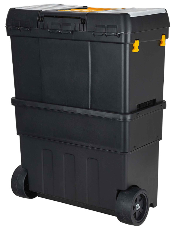 Kufor na náradie s kolieskami, 2 boxy, 1 zásuvka, dĺžka 46 x šírka 26 x výška 62 cm 4