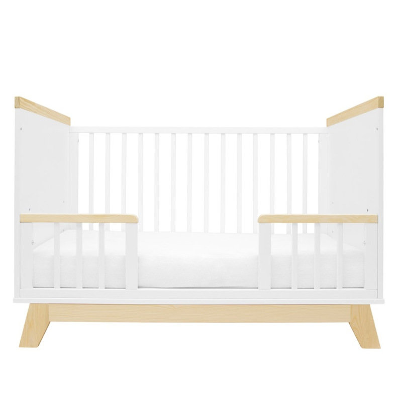 Detská postieľka so zábranou New Baby MARCUS 120x60 cm biela/prírodná 3