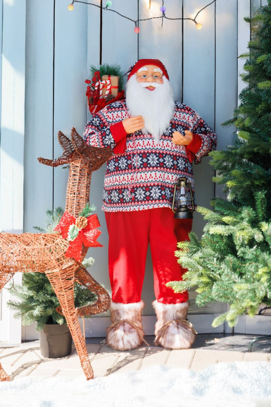 Dekorácia MagicHome Vianoce, Santa, so svetrom, 120 cm 2
