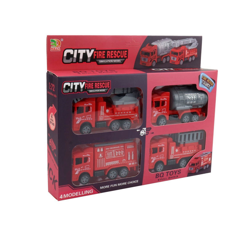 Sada Hasičské autá na spätný chod - 4 druhy 1