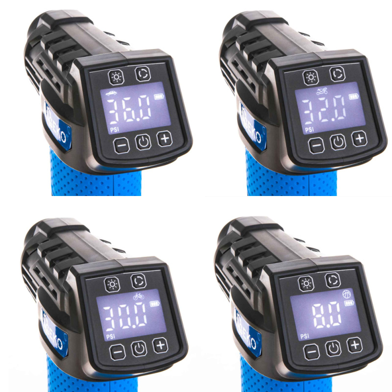 Akumulátorový kompresor 0,2-10,3 Bar, 12V, 1.5Ah batéria, 23l/min, LCD display, GEKO 2