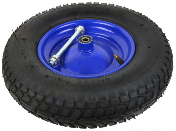 Nafukovacie koleso s ložiskami, otvor 12 mm, priemer 39 cm, šírka 8,5 cm, modré, s oskou 5