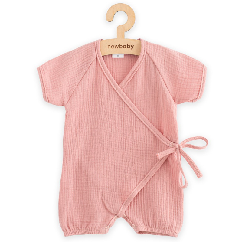 Dojčenský letný mušelínový overal New Baby pink 86 (12-18m) 1