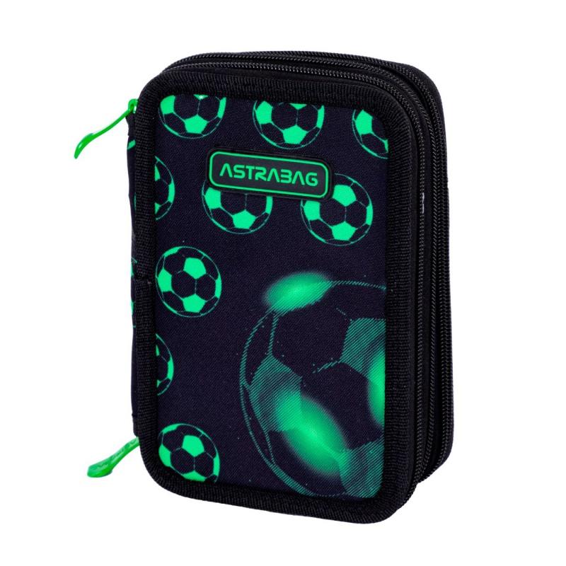 Trojposchodový peračník s náplňou AstraBAG NEON FOOTBALL, AC31, 503024064