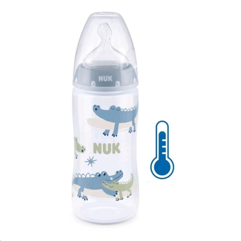 Dojčenská fľaša NUK FC+Temperature Control 300 ml BOX-Flow Control cumlík blue