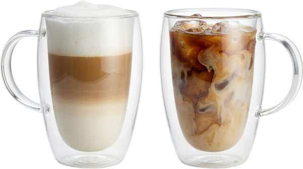 Hrnček MagicHome Latte Macchiato na kávu/čaj, termo s dvojitou stenou, 350 ml, bal. 2 ks 1