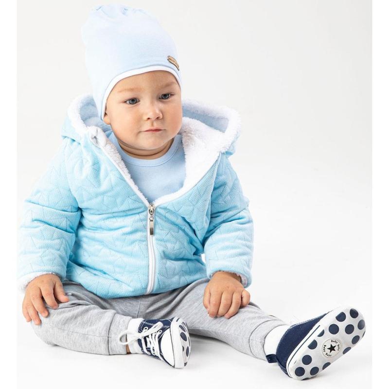 Zimný dojčenský kabátik s čiapočkou Nicol Kids Winter modrý 56 (0-3m)