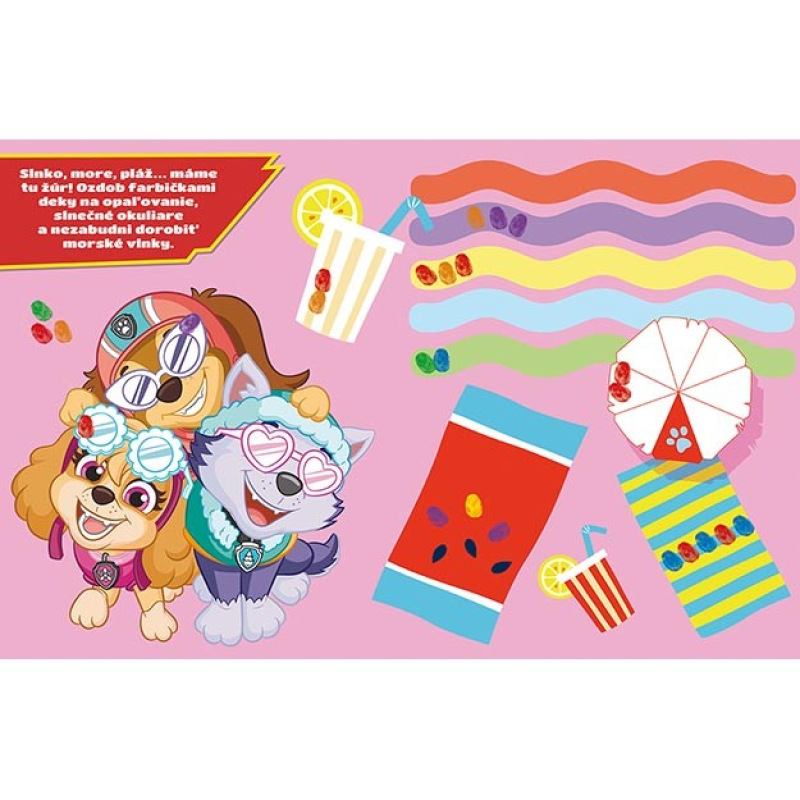 Farebné pršteky Labková patrola rúžová 2