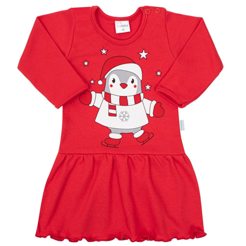 Dojčenské bavlnené šatôčky s čelenkou New Baby Winter Penguin 56 (0-3m) 1