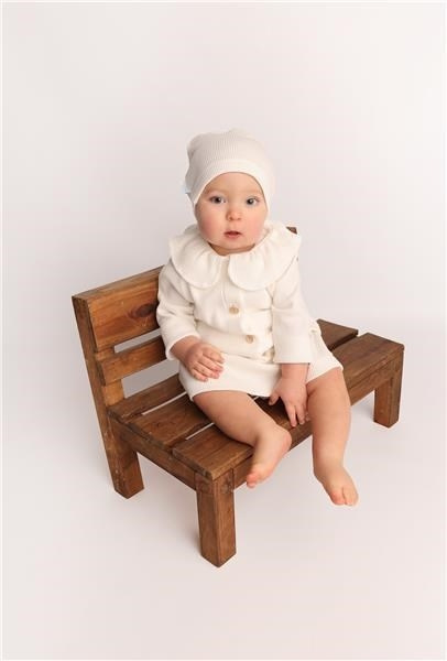 Dojčenský kabátik na gombíky New Baby Luxury clothing Laura biely 74 (6-9m) 5