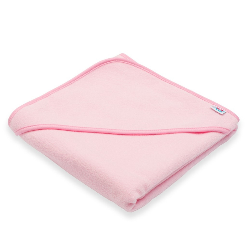 Detská froté osuška s kapuckou New Baby BASIC 80x80 ružová 2