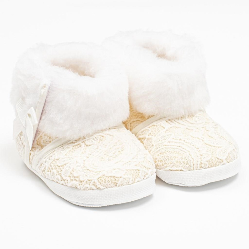 Dojčenské zimné krajkové kozačky New Baby 0-3 m béžové 0-3 m 2