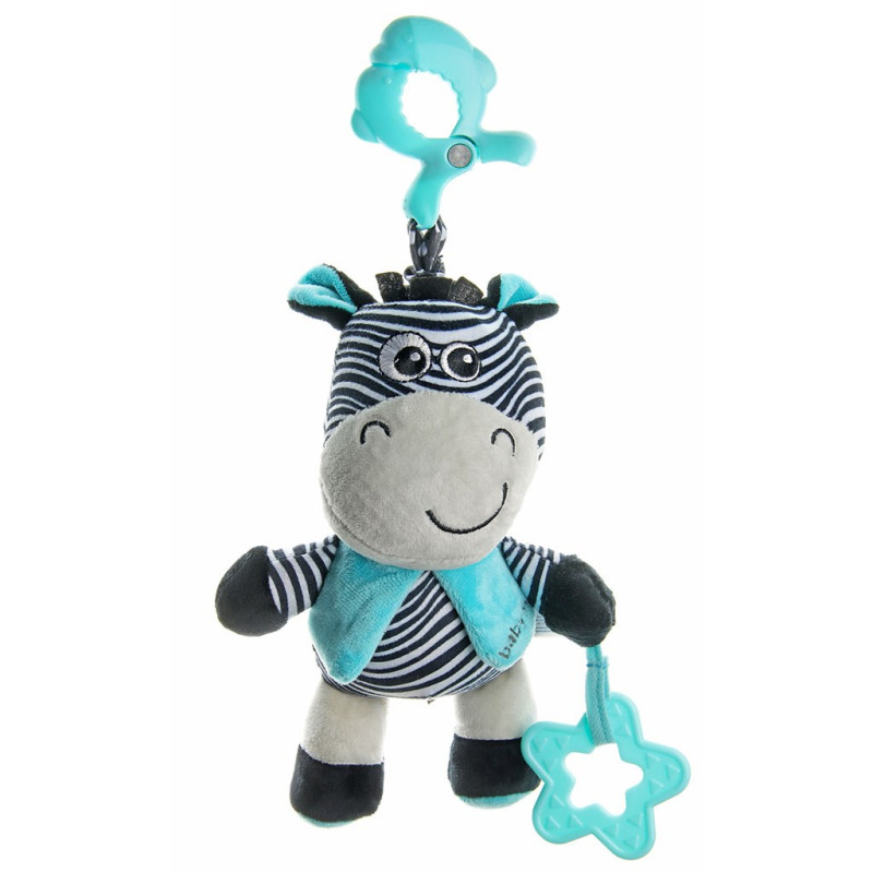 BAZÁRIK Edukačná hrajúca plyšová hračka s klipom Baby Mix zebra