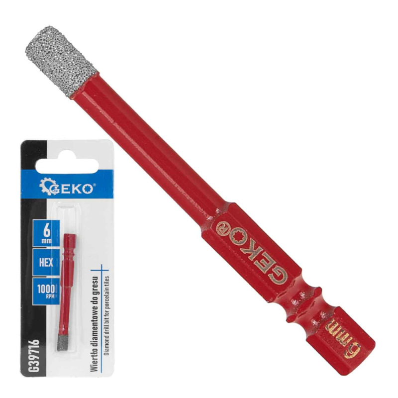 Diamantový vrták do gresu 6 mm, upnutie 6-HRAN, GEKO