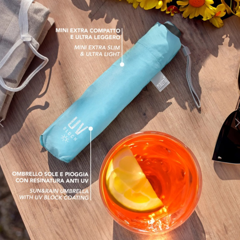 Skladací dáždnik s UV filtrom Perletti Time / Azzurro Pastello, 26409 6