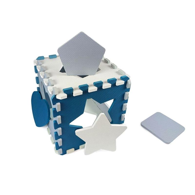 Penové puzzle podložka ohrádka Milly Mally Jolly 3x3 Shapes Blue