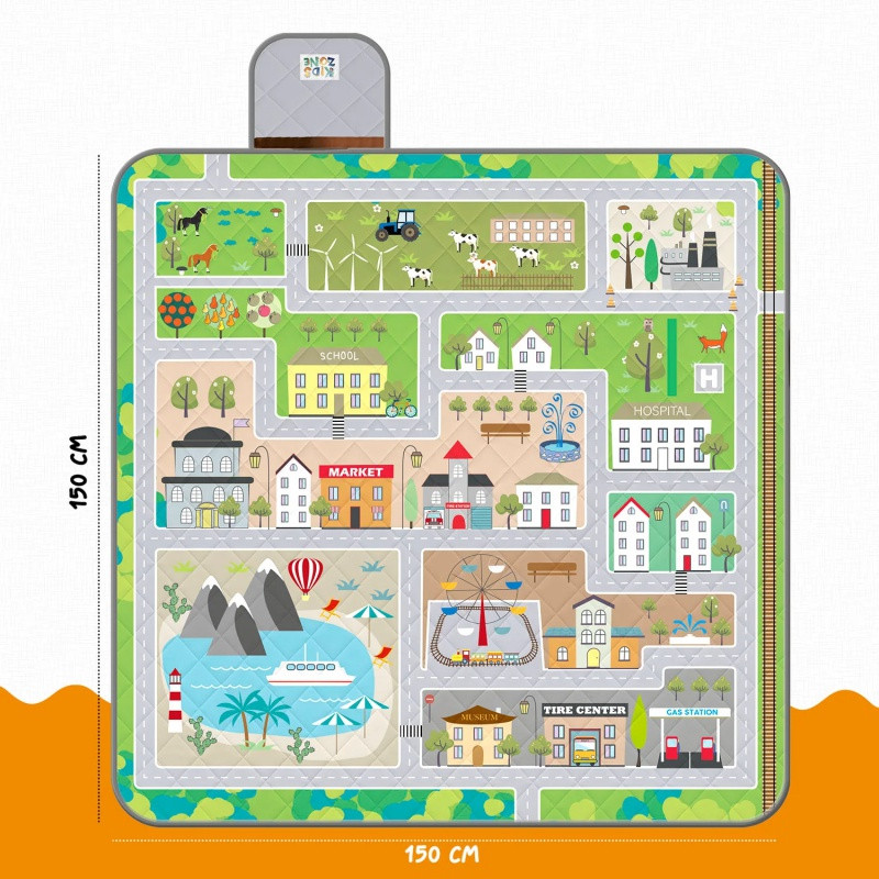 Detská pikniková deka Perletti Travel– Autíčková dráha, 150x150cm, 13151 2