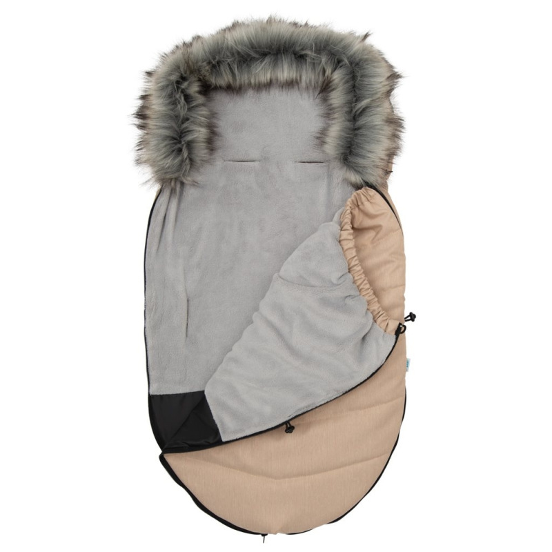 Detsky fusak NEW BABY s kožušinou bežový 1