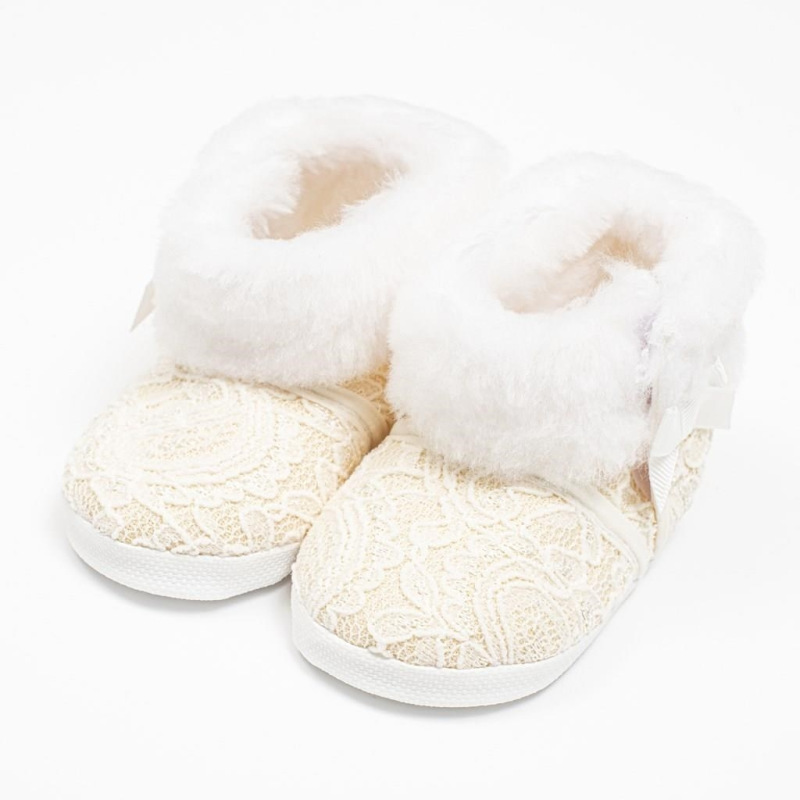 Dojčenské zimné krajkové kozačky New Baby 0-3 m béžové 0-3 m