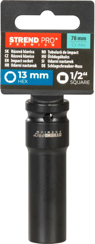 Nadstavec Strend Pro Premium, rázový, predĺžený, 1/2", 6-hran, CrMO, 13 mm 3