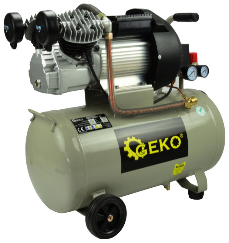 Kompresor olejový, 2-piestový, 2,2 kW, 410 l/min, vzdušník 50 litrov, GEKO 1