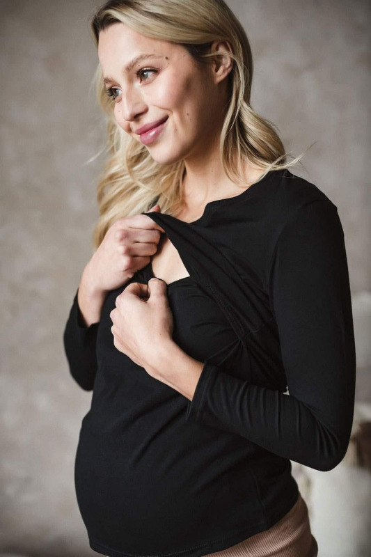 Tehotenské a dojčiace tričko Milk Shirt milk & love bielo modré pásiky XL 2