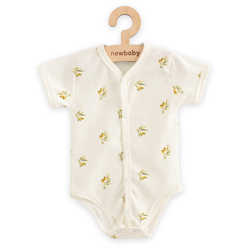 Dojčenské celorozopínacie body s krátkym rukávom z organickej bavlny New Baby Olivy 68 (4-6m) 1