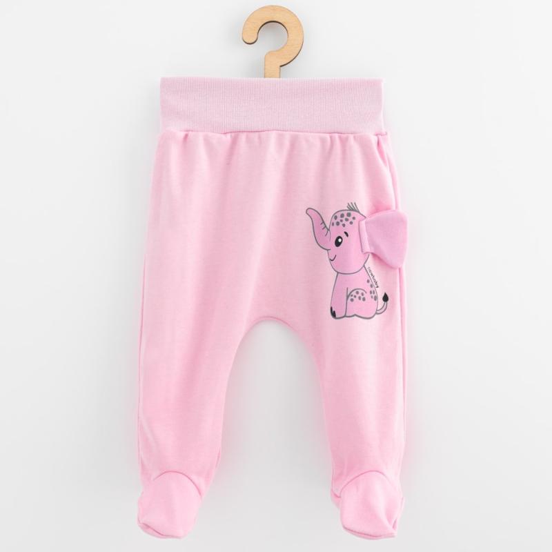 Dojčenské bavlnené polodupačky New Baby Happy Elephant pink 80 (9-12m)