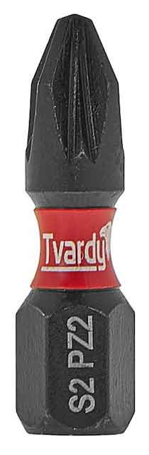 Bit 1/4" PZ2 x 25 mm, úderový, oceľ S2, TVARDY 2