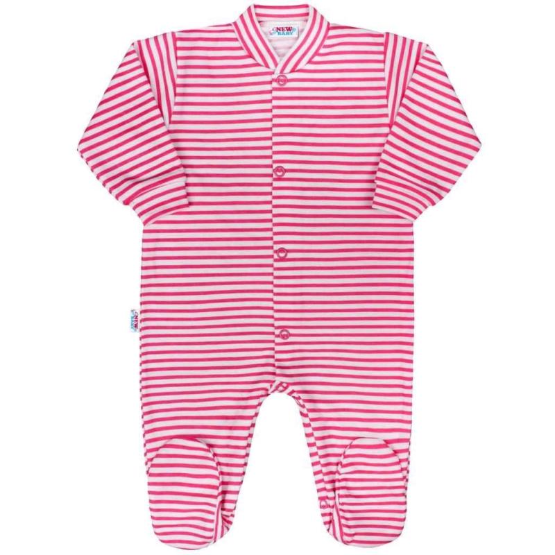 Dojčenský overal New Baby Classic II s ružovými pruhmi 80 (9-12m)