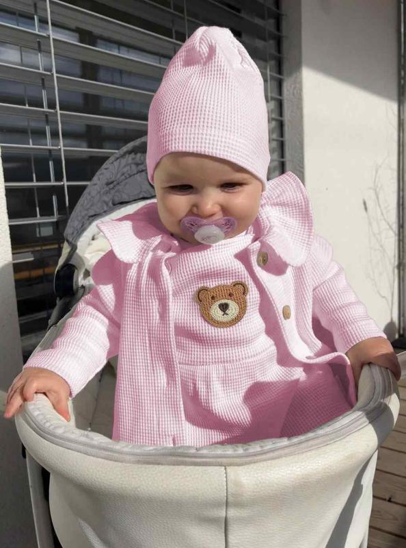 Dojčenský kabátik na gombíky New Baby Luxury clothing Laura ružový 74 (6-9m)