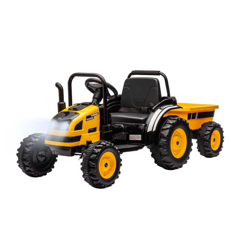 Elektrický traktor s prívesom Milly Mally Farmer žltý