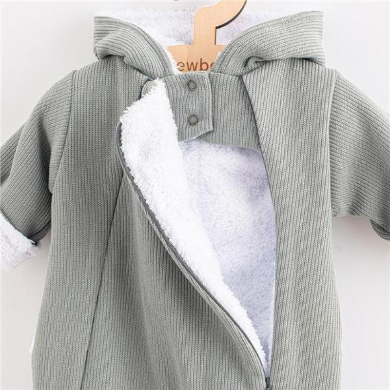 Dojčenská kombinéza s kapucňou New Baby Frosty grey 80 (9-12m)