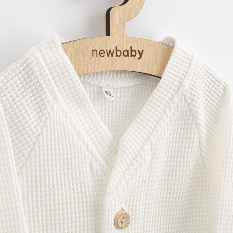 Dojčenský kabátik na gombíky New Baby Luxury clothing Oliver biely 92 (18-24m)