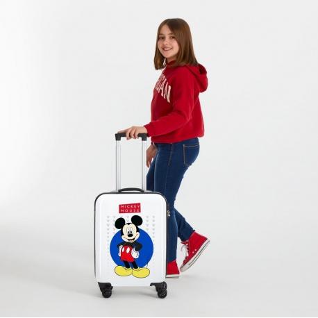 JOUMMA BAGS Luxusný detský ABS cestovný kufor MICKEY MOUSE White, 55x38x20cm, 34L, 4681762