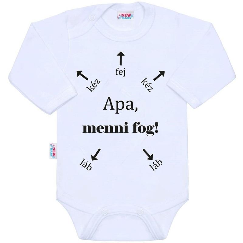 Body s potlačou New Baby Apa, menni fog! 80 (9-12m)