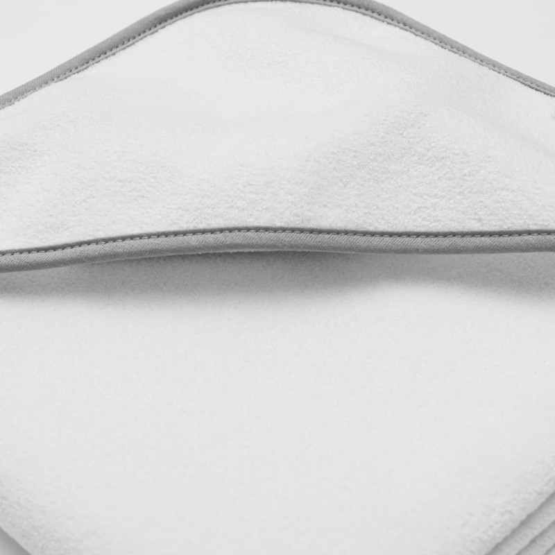 Detská froté osuška s kapuckou New Baby BASIC 80x80 bielo-sivá 3