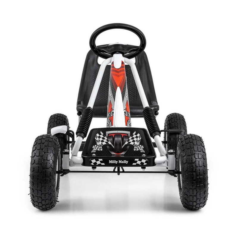 Detská šliapacia motokára Go-kart Milly Mally Thor biela 2