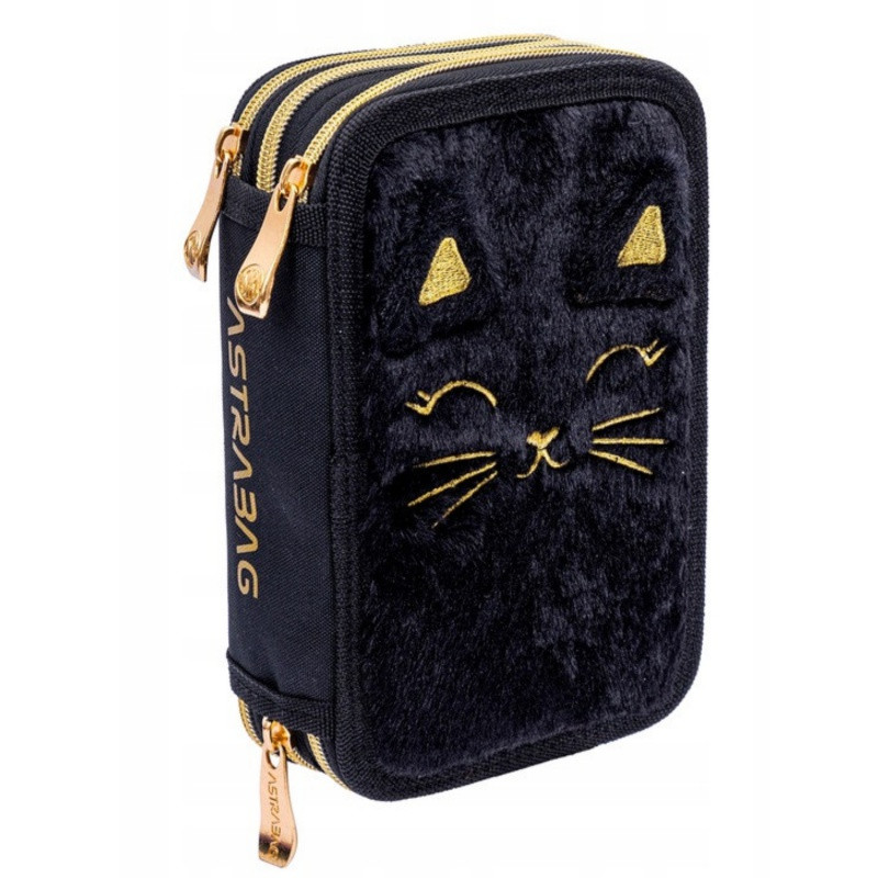 Trojposchodový peračník s náplňou AstraBAG FLUFFY KITTY BLACK, AC31, 503025027 1