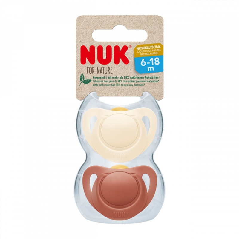 Latexový cumlík NUK For Nature 6-18 m 2 ks box červená 6-18 m 1