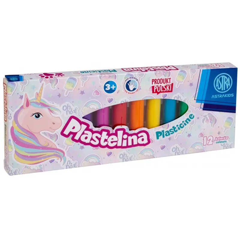 Školská plastelína 12 farieb UNICORN, 303221007