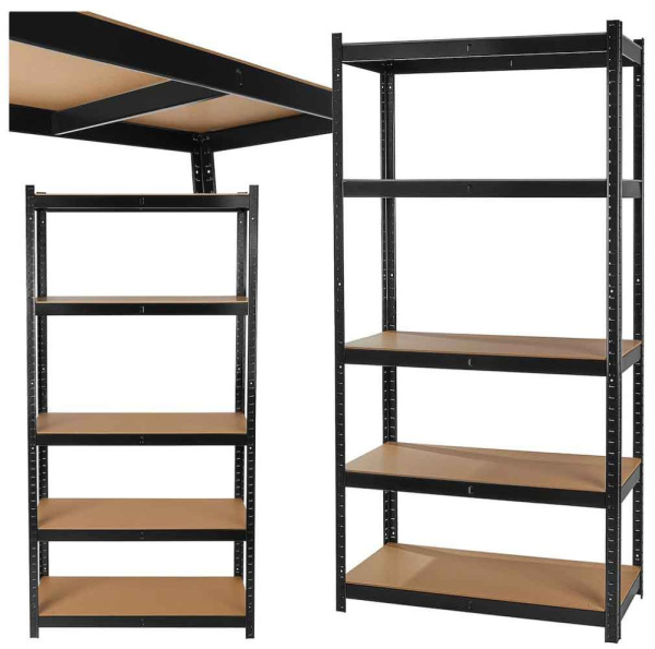 Kovový regál s 5 policami z MDF dosky 1800 x 900 x 400 mm, nosnosť police 265 kg, GEKO