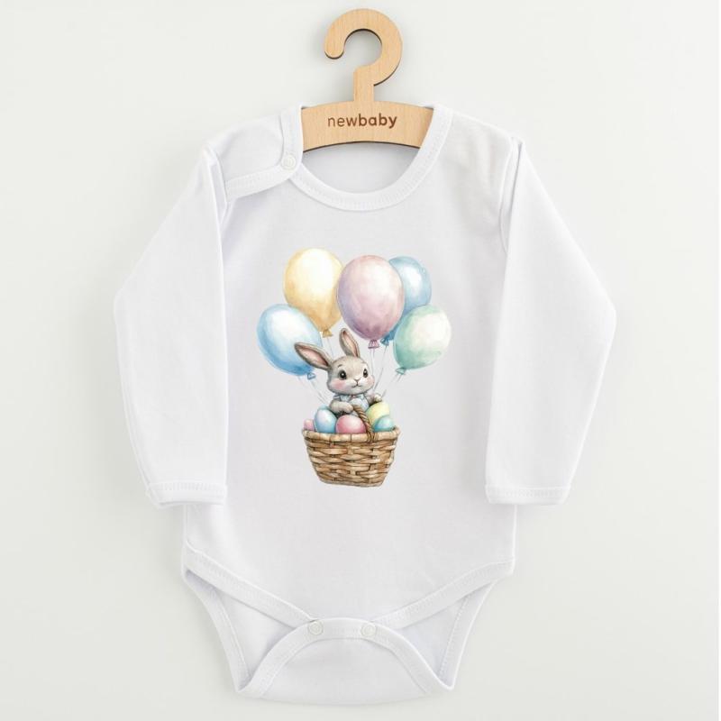 Detské body s potlačou New Baby Králiček s balónikmi 80 (9-12m)