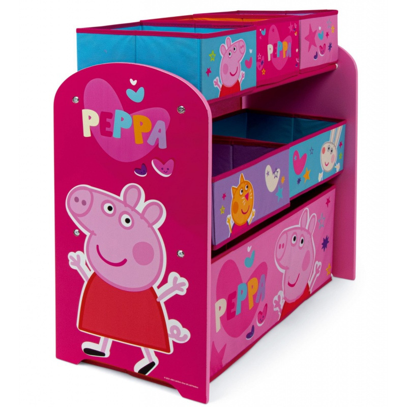 Drevený regál / organizér na hračky PEPPA PIG, PP13987