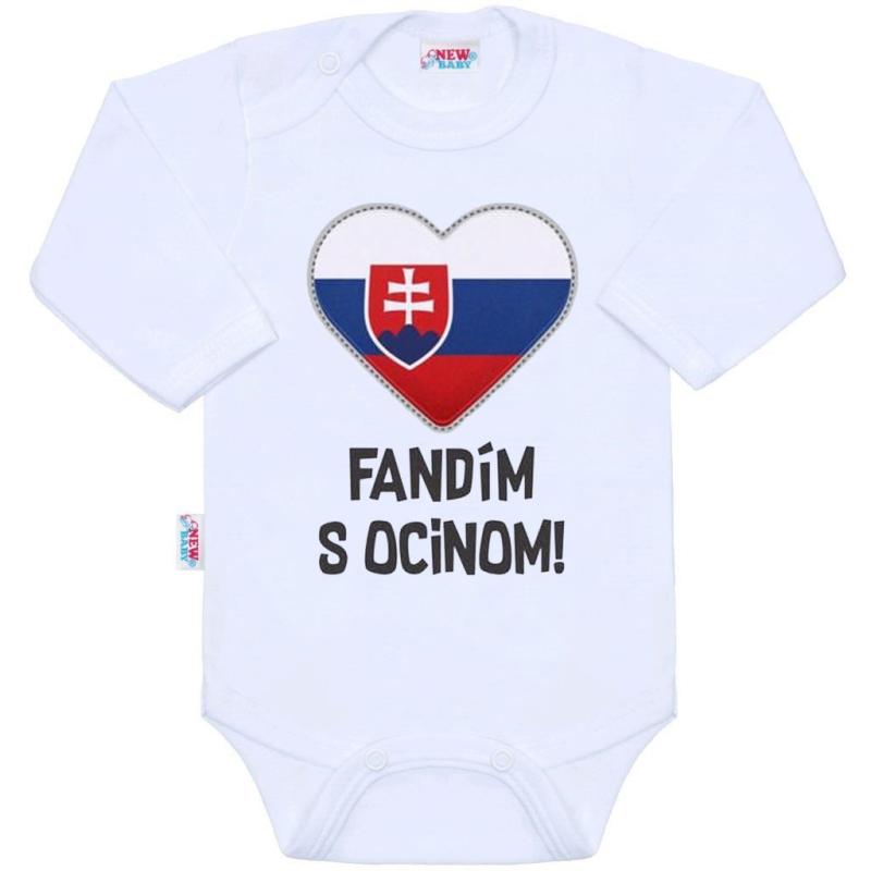 Body s potlačou New Baby Fandím s ocinom biele 74 (6-9m)