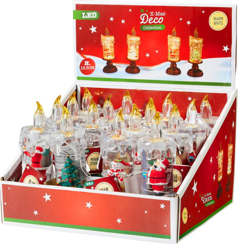 Sviečka, LED, mix dizajnov, sellbox 16 ks 2