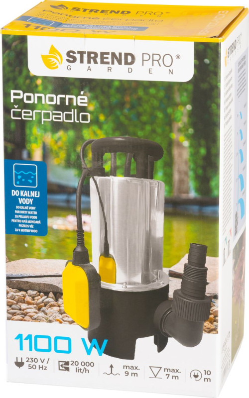 Čerpadlo Strend Pro Garden NSPW1100-INOX3, kalové, 1100W, 20000 l/h, nerez, 10 m kábel, 1